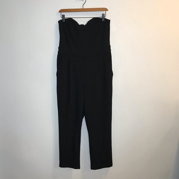 Express Sweetheart Neckline Jumpsuit Black 12 L - Picture 4 of 9